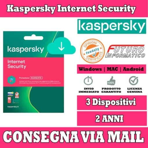 Kaspersky Internet Security 3 computer 2 Anni